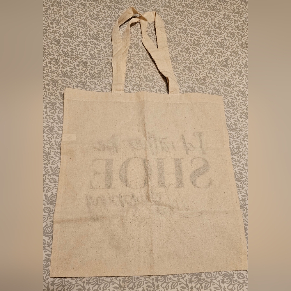 I'd Rather Be Shoe Shopping Humorous Fashionista Cotton Canvas Tote NWOT - Picture 3 of 5